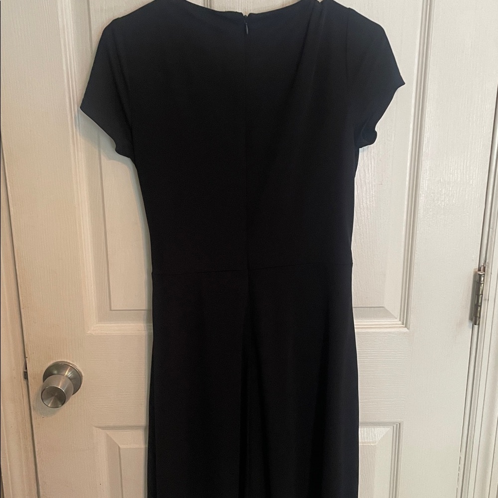 Lauren Ralph Lauren Black Wrap Mini Dress V-Neck Cocktail - Picture 6 of 6